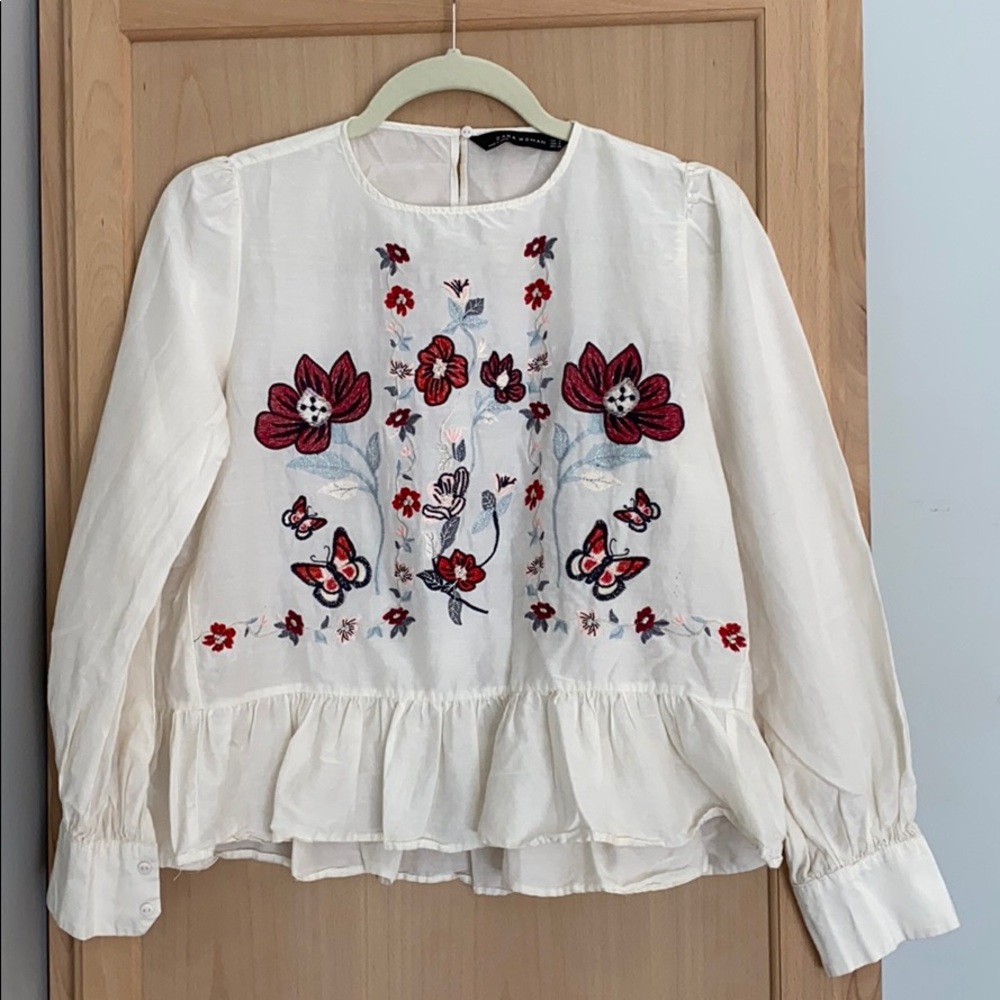 Floral stitched blouse